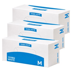이너홈 니트릴장갑 100p, 화이트, M, 3개