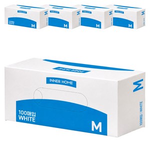 이너홈 니트릴장갑 100p, 화이트, 중(M), 5개