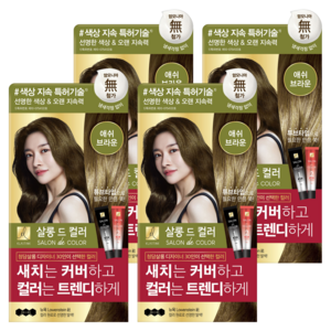 엘라스틴 살롱 드 컬러 앤 새치 염색 크림, 애쉬브라운, 4개