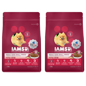 아이엠즈 어덜트 프로액티브 헬스 소형견용 건식사료, 닭, 1.5kg, 2개