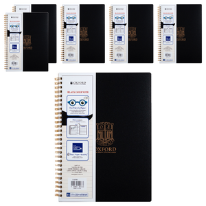 OXFORD PP B5 좌철 80매 유선 노트, 블랙, 6개