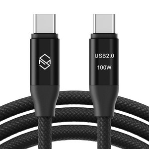 신지모루 E Marker 칩 100W C to C PD 초고속충전 케이블, 1m, 블랙, 1개