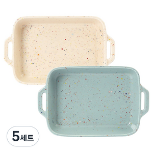 베로나 루체 직사각 그라탕기 2종 세트, IVORY, BLUE, 5세트