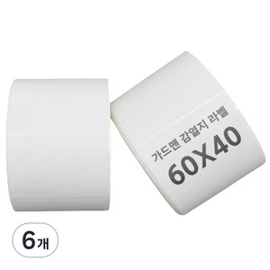 가드맨 감열지 롤라벨 1000p, 6개