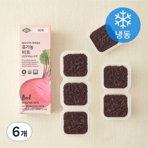 베리네이처 야채큐브 유기가공식품 인증 다진 비트 2단계 (냉동), 60g, 6개