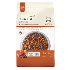 무마진 전연령 강아지 소프트사료, 소+황태, 4.8kg, 1개