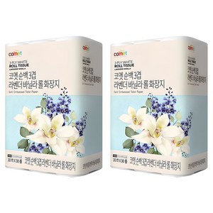 코멧 순백 3겹 라벤더 바닐라 롤화장지, 30m, 30개입, 2개