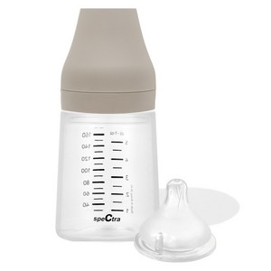 스펙트라 올셋 PP 젖병 젖꼭지 S 포함, 웜그레이, 160ml, 1개
