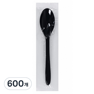 쿡앤가드 일회용 스푼 블랙, 600개, 1개입