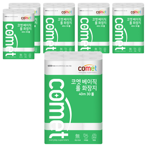 코멧 베이직 2겹 롤화장지 40m, 30개입, 6개