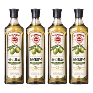 해표 압착 올리브유, 900ml, 4개