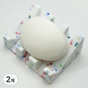 바코젤 논슬립 실리콘 비누받침, 컬러도트, 2개