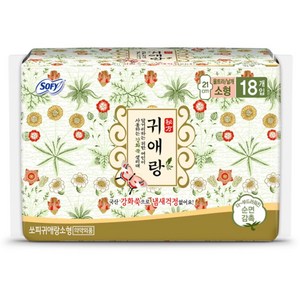 쏘피 귀애랑 생리대 울트라 날개형, 소형, 18개입, 1세트