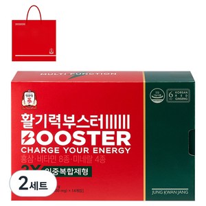 정관장 활기력 부스터 20ml x 14병 + 400mg 14정 + 쇼핑백, 2세트