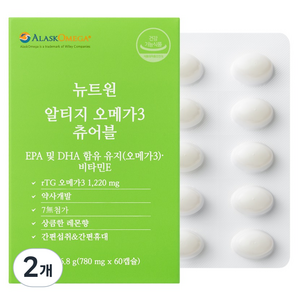 뉴트원 알티지 오메가3 츄어블 46.8g, 2개, 60정