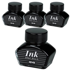 자바펜 만년필 병잉크 30ml, 4개, 흑색