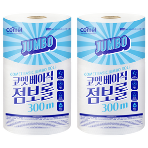 코멧 베이직 2겹 점보롤, 300m, 2개, 4개입