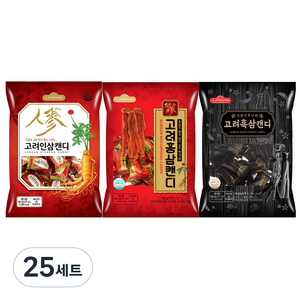 일광제과 고려홍삼캔디 280g + 고려인삼캔디2 280g + 고려흑삼캔디 280g, 840g, 25세트