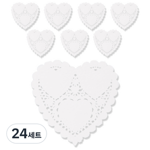 리빙다 도일리 하트 페이퍼 12.7cm 100p, 24세트
