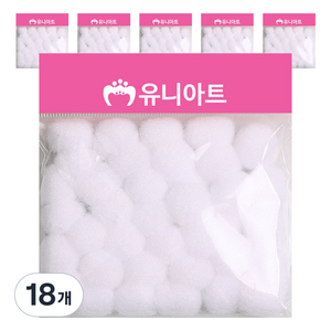 유니아트 1000 퐁퐁 20mm, 흰색, 18개