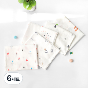 맘스네이처 유아용 대나무 밤부 사각 천 기저귀 5종 세트, 6세트