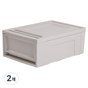 아이리스 국내생산 시스템 수납함 슬라이딩 서랍장 BC-450S, 화이트그레이, 2개