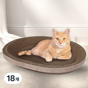 펫샵 타원형 캣스크래쳐, 우드베이지, 18개