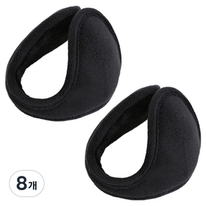 HnEx 러닝 스포츠 기모 방한 귀마개, 블랙, 8개