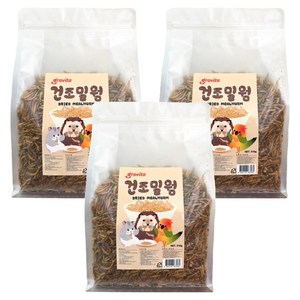 그로비타 소동물 건조밀웜 간식, 3개, 310g