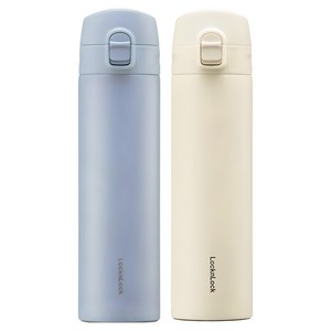 락앤락 데일리 슬림핏 원터치 텀블러, 블루, 아이보리, 400ml, 2개