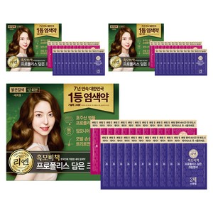 리엔 흑모비책 프로폴리스 담은 크림 염색제 새치용 12회분, 밝은갈색, 3개