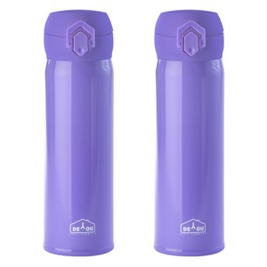 디유 비비드 2중 진공 원터치 보온병, 퍼플, 500ml, 2개