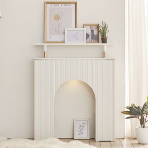 오스본가구 REVE 템바 LED 벽난로 수납 콘솔 800 방문설치, 화이트