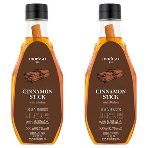 몽크슈 프리미엄 시나몬시럽 with 알룰로스, 530ml, 2개