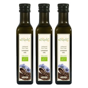 그라포일라 유기농 냉압착 엑스트라버진 아마씨유, 250ml, 3개