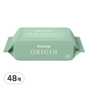 베베숲 오리진 유아물티슈 휴대형, 50g, 20매, 48개