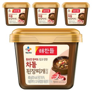 해찬들 물로만 끓여도 깊고 진한 차돌 된장찌개 양념, 450g, 4개