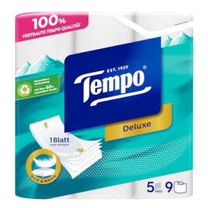 Tempo 천연펄프 5겹 롤화장지, 11m, 9롤, 1개