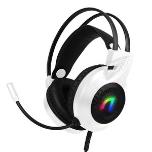 앱코 가상 7.1 RGB 노이즈 캔슬링 마이크 게이밍 헤드셋, N460, 화이트