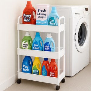 리네프 이동식 틈새 트롤리 3단, 화이트