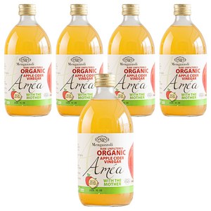 멩가졸리 언필터드 유기농 사과식초, 500ml, 5개