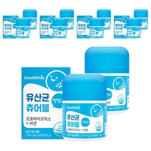 굿앤키즈 내츄럴플러스 유산균 츄어블, 60정, 10개