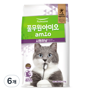 풀무원아미오 전연령 고양이 시원하냥 건식사료, 닭, 1.5kg, 6개