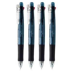 클립온 멀티 4색 B4SA1 볼펜 0.7mm + 샤프 0.5mm, 블랙, 4개