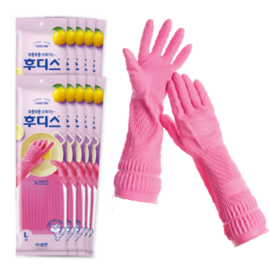 오런 후디스 고무장갑, 핑크, 대(L), 10개