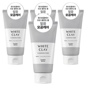 해피바스 화이트 클레이 모공 클렌징폼, 150g, 4개