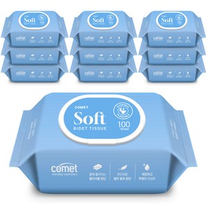 코멧 소프트 부드러운 비데티슈 캡형, 10개, 100매, 55g