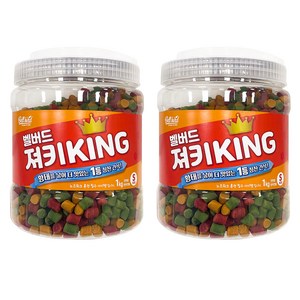 벨버드 져키킹 강아지 간식 S, 혼합맛(황태/연어/참치/오리/치즈), 1kg, 2개 골드박스 특가