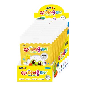 아이클레이 파우치 10p, 흰색, 50g, 10개
