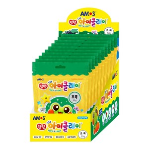 아모스 탱탱 아이 클레이 파우치 10p, 초록, 50g, 10개